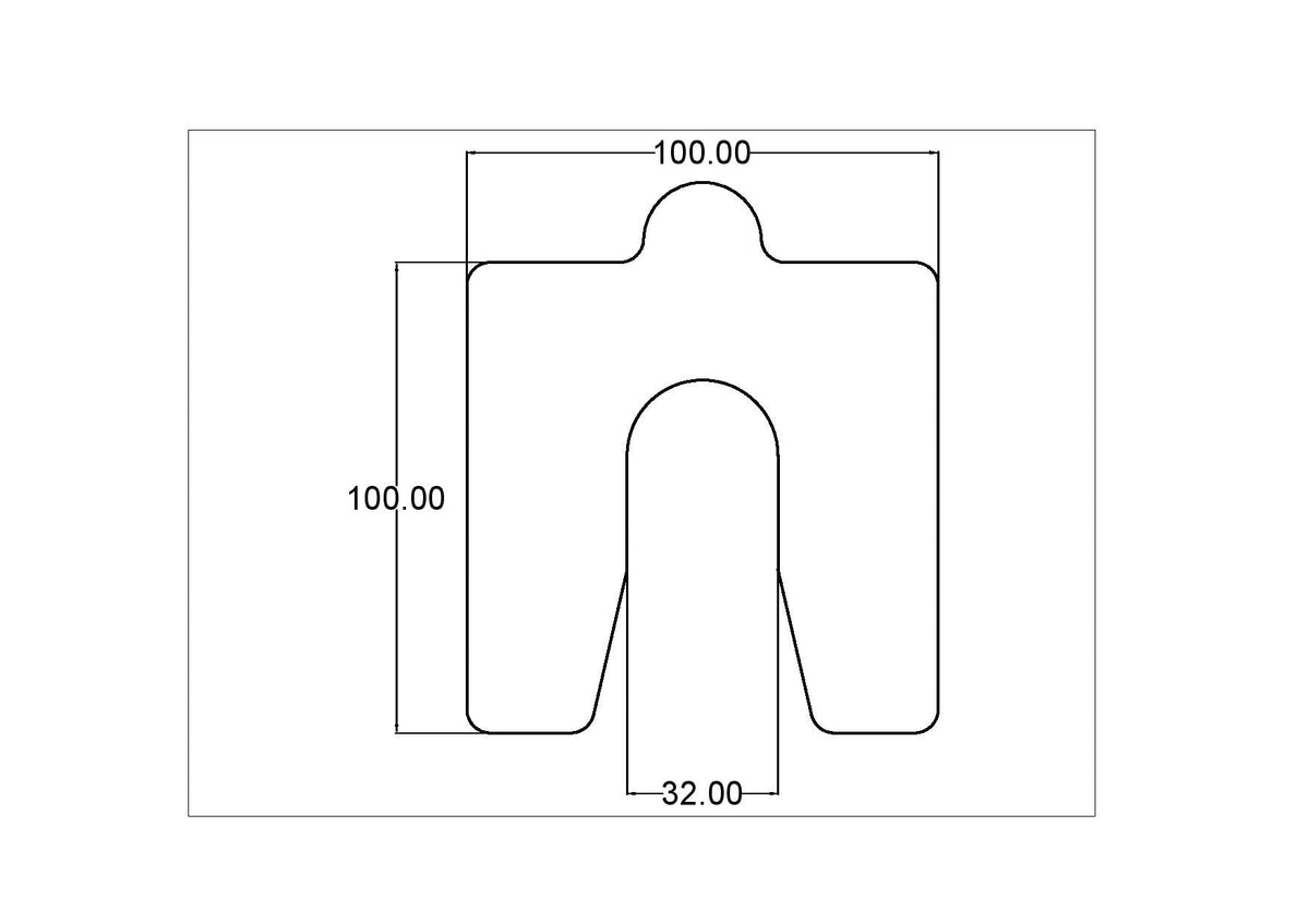 0.25mm Precut Slotted Shim 100x100 Slot 32mm Pack Of 10